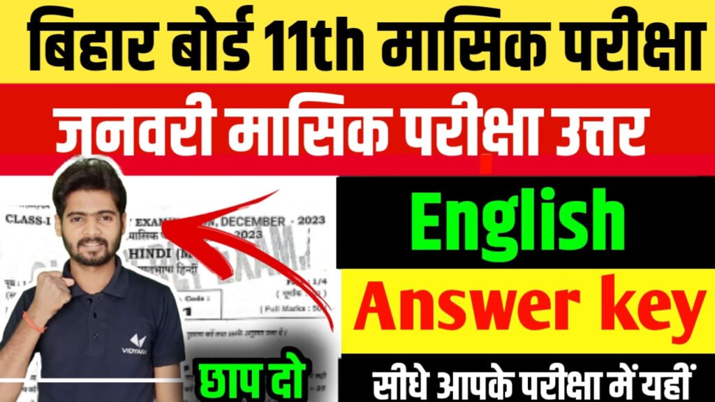 Class 11th Hindi January Monthly Exam 2024 Question Paper