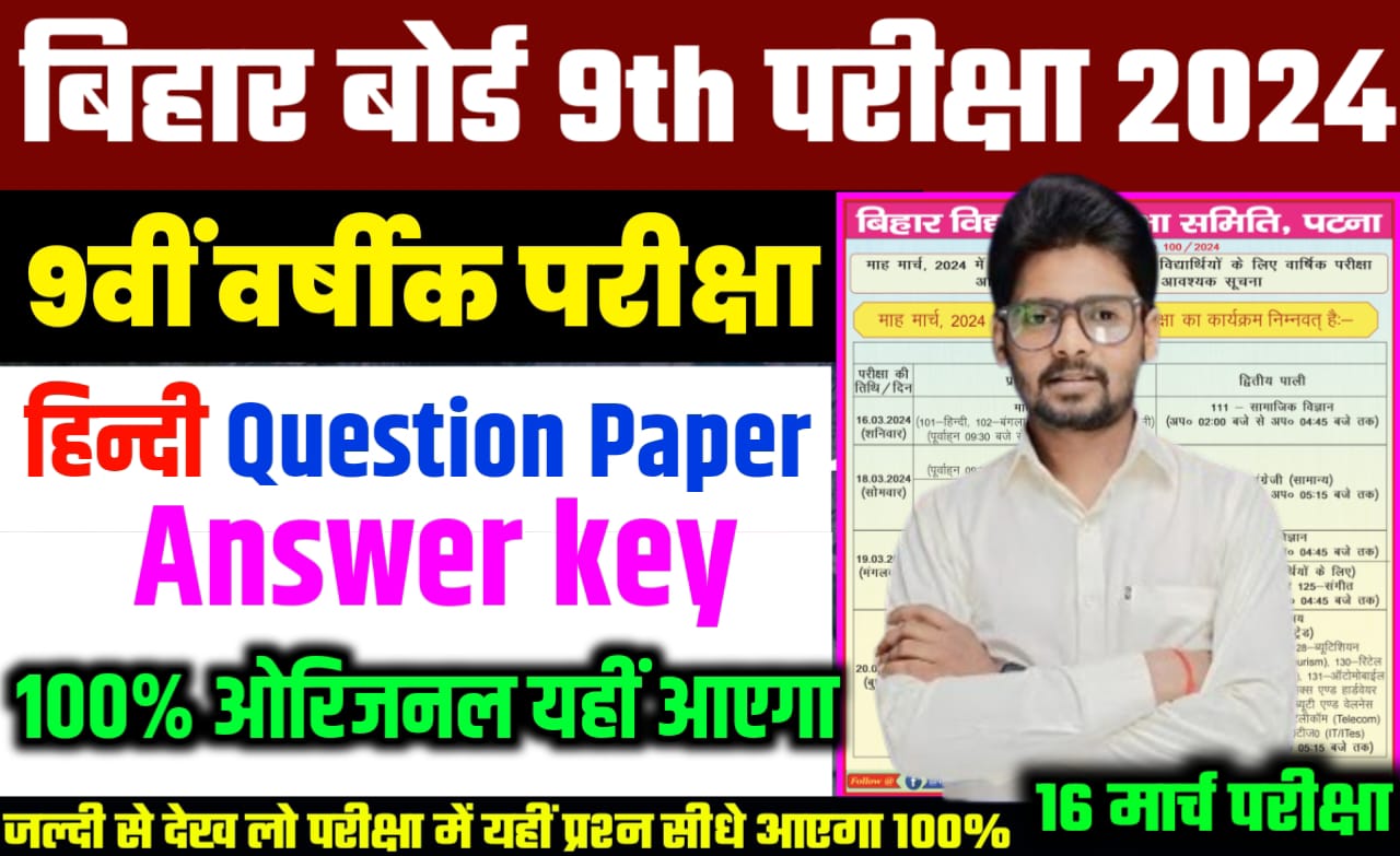 16 March Class 9th Hindi Viral Question 2024
